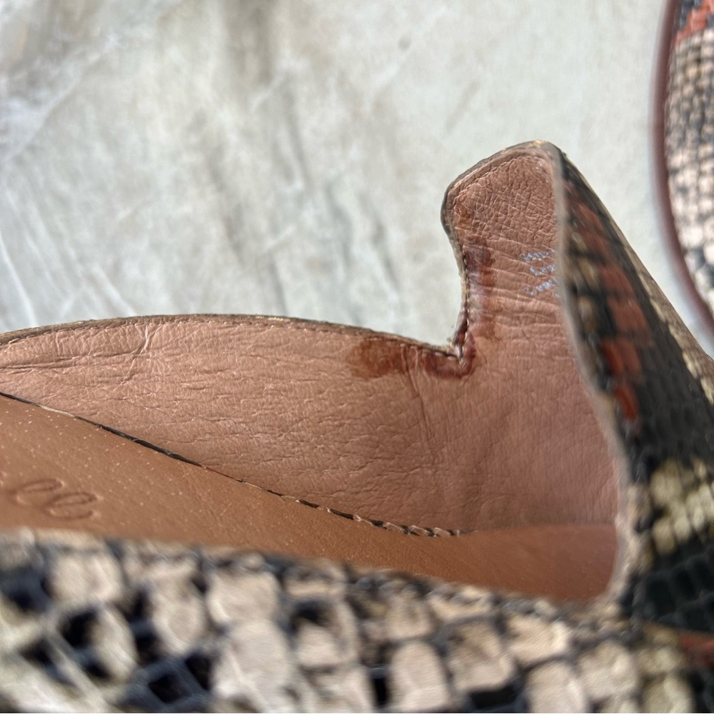 Madewell The Frances Loafer Mule in Snake Embossed Leather, Size 7.5 - Picture 14 of 15